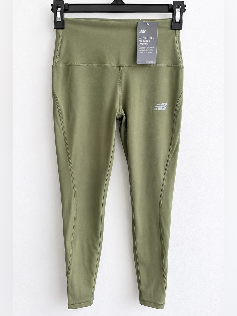 New Balance NB Sleek High Rise Leggings Women S Green 27” NWT WP41237